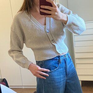 Babaton Aritzia EUC Canberra Cardigan in Heather Birch